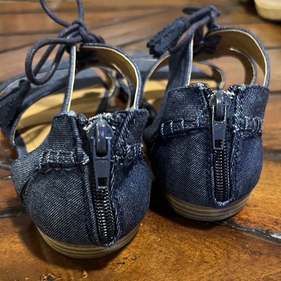 G.H. Bass Tandy Denim Lace-up Flat Sandal - Picture 2 of 7